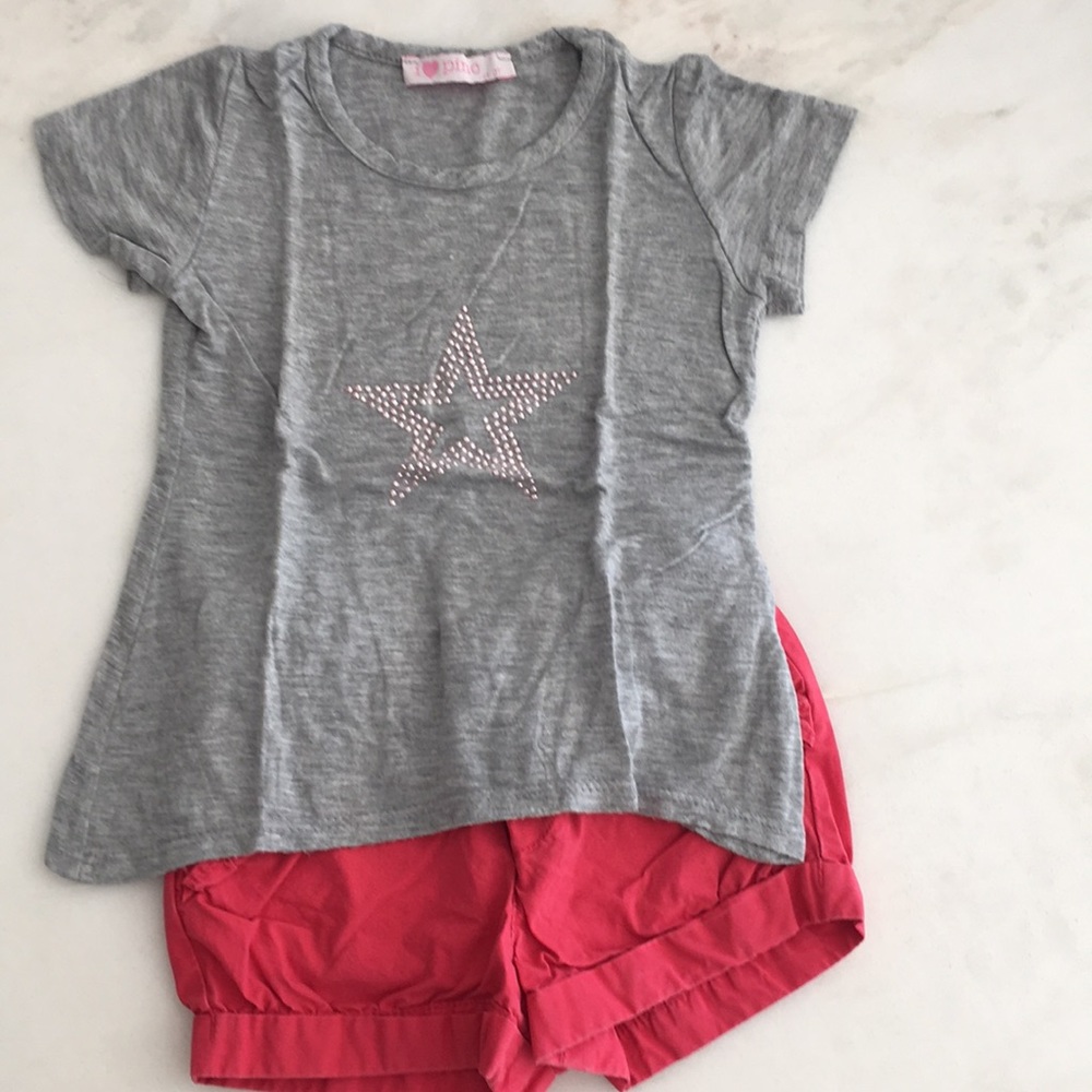 Pinc Premium Girls Grey S/S Top-Size 2T